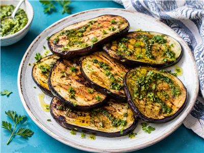 Eggplant with Fresh Pesto